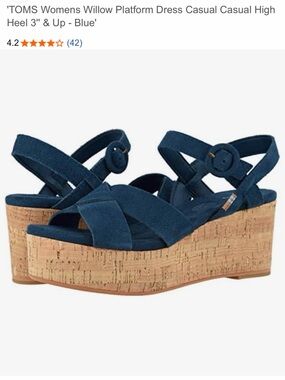 TOMS Willow Platform Sandal - Navy